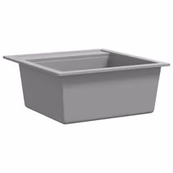 vidaXL Granite Kitchen Sink Single Basin Grey Overmount with Basket Strainer