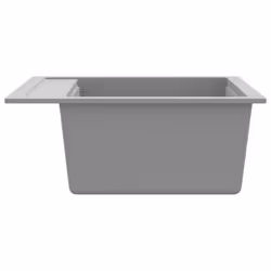vidaXL Granite Kitchen Sink Single Basin Grey Overmount with Basket Strainer - Additional view 5
