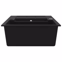 vidaXL Granite Kitchen Sink Double Basin Black Overmount with Basket Strainer - Additional view 5