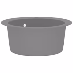 vidaXL Granite Kitchen Sink Single Basin Round Grey Overmount Basket Strainer - Additional view 5