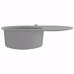 vidaXL Granite Kitchen Sink Single Basin Oval Grey Overmount Basket Strainer
