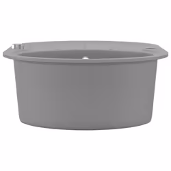 vidaXL Granite Kitchen Sink Single Basin Oval Grey Overmount Basket Strainer - Additional view 4