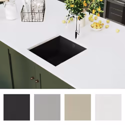 vidaXL Granite Kitchen Sink Single Basin Black Undermount with Basket Strainer - Additional view 4