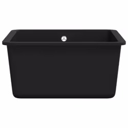 vidaXL Granite Kitchen Sink Single Basin Black Undermount with Basket Strainer - Additional view 5