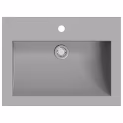 vidaXL Granite Basin Grey Above Counter Bathroom Cloakroom Wash Sink Bowl