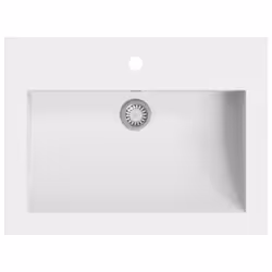 vidaXL Granite Basin White Above Counter Bathroom Cloakroom Wash Sink Bowl - Additional view 2