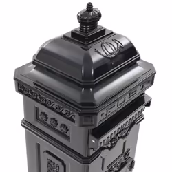 vidaXL Pillar Letterbox Aluminium Vintage Style Rustproof Black Mail Post Box - Additional view 9