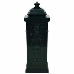 vidaXL Pillar Letterbox Aluminium Vintage Style Rustproof Green Mail Post Box - Additional view 7