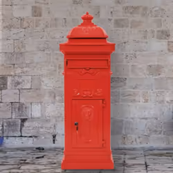 vidaXL Pillar Letterbox Aluminium Vintage Style Rustproof Red Mail Post Box