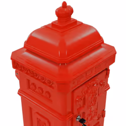 vidaXL Pillar Letterbox Aluminium Vintage Style Rustproof Red Mail Post Box - Additional view 9