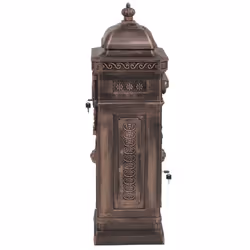 vidaXL Pillar Letterbox Aluminium Vintage Style Rustproof Bronze Standing Box - Additional view 4