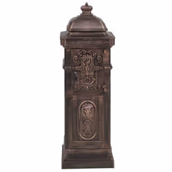 vidaXL Pillar Letterbox Aluminium Vintage Style Rustproof Bronze Standing Box - Additional view 6