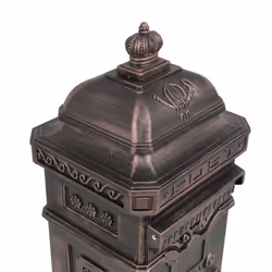 vidaXL Pillar Letterbox Aluminium Vintage Style Rustproof Bronze Standing Box - Additional view 8