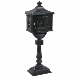 vidaXL Pedestal Letterbox Aluminium Vintage Style Rustproof Green Standing Box - Additional view 7