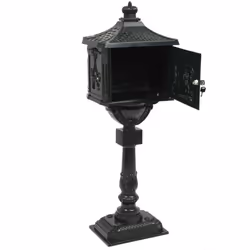 vidaXL Pedestal Letterbox Aluminium Vintage Style Rustproof Green Standing Box - Additional view 8