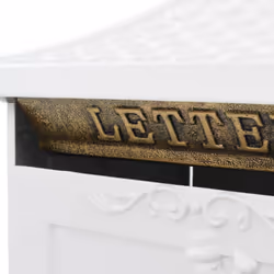 vidaXL Pedestal Letterbox Aluminium Vintage Style Rustproof White Mailbox - Additional view 4