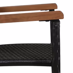 vidaXL Solid Acacia Wood and Poly Rattan Outdoor Dining Set 5 Piece Furniture - Additional view 4