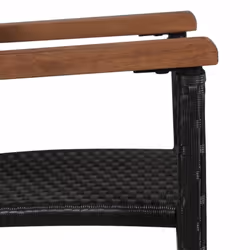 vidaXL Solid Acacia Wood and Poly Rattan Outdoor Dining Set 7 Piece Furniture - Additional view 4