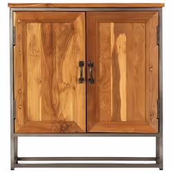 vidaXL Sideboard Recycled Teak and Steel 65x30x70cm Home Storage Cabinet Unit - Additional view 4