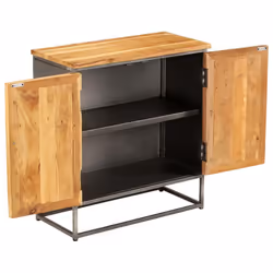 vidaXL Sideboard Recycled Teak and Steel 65x30x70cm Home Storage Cabinet Unit - Additional view 5