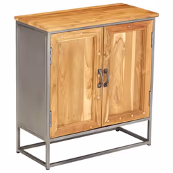 vidaXL Sideboard Recycled Teak and Steel 65x30x70cm Home Storage Cabinet Unit - Additional view 9