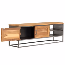 vidaXL Recycled Teak and Steel TV Cabinet 120x30x40cm Entertainment Centre - Additional view 7