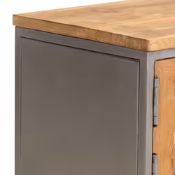 vidaXL Recycled Teak and Steel TV Cabinet 120x30x40cm Entertainment Centre - Additional view 9