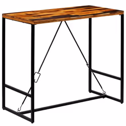 vidaXL Bar Table Solid Reclaimed Wood Kitchen Dining Table 70x70cm/120x60cm - 120 x 60 x 106 cm - Additional view 10