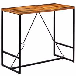 vidaXL Bar Table Solid Reclaimed Wood Kitchen Dining Table 70x70cm/120x60cm - 120 x 60 x 106 cm - Additional view 9