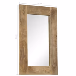 vidaXL Solid Mango Wood Mirror 50x80cm Hallway Bathroom Vanity Makeup Decor - Additional view 9