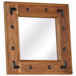 vidaXL Mirror Decorative Makeup Vanity Hall Bathroom Mirror Solid Acacia Wood - 50 x 50 cm - Additional view 6