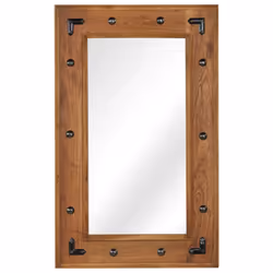 vidaXL Mirror Decorative Makeup Vanity Hall Bathroom Mirror Solid Acacia Wood - 50 x 80 cm
