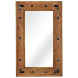 vidaXL Mirror Decorative Makeup Vanity Hall Bathroom Mirror Solid Acacia Wood - 50 x 80 cm