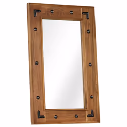 vidaXL Mirror Decorative Makeup Vanity Hall Bathroom Mirror Solid Acacia Wood - 50 x 80 cm - Additional view 7