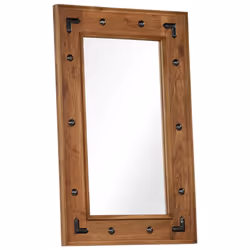 vidaXL Mirror Decorative Makeup Vanity Hall Bathroom Mirror Solid Acacia Wood - 50 x 80 cm - Additional view 8