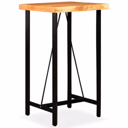 vidaXL Bar Set Kitchen Dining Table and Stools Solid Acacia and Reclaimed Wood - 3 piece - Additional view 6