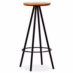 vidaXL Bar Set Kitchen Dining Table and Stools Solid Acacia and Reclaimed Wood - 3 piece - Additional view 9