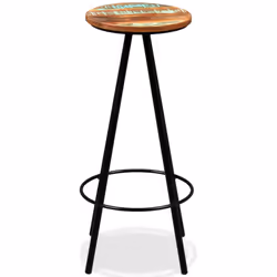 vidaXL Bar Set Kitchen Furniture Dining Table and Stool Solid Reclaimed Wood - 3 piece - Additional view 7