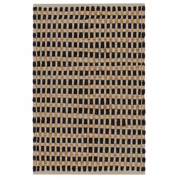vidaXL Hand-Woven Jute Bathroom Mat Set Fabric Natural and Black Carpet Rug - Additional view 2