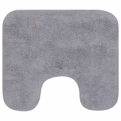 vidaXL Bathroom Mat Set 3 Piece Fabric Grey Bath Floor Carpet Rug Suction