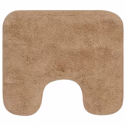 vidaXL Bathroom Mat Set 3 Piece Fabric Beige Bath Floor Carpet Rug Suction - Additional view 3