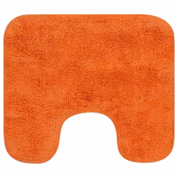 vidaXL Bathroom Mat Set 3 Piece Fabric Orange Bath Floor Carpet Rug Suction