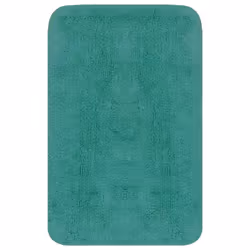 vidaXL Bathroom Mat Set 3 Piece Fabric Turquoise Bath Floor Carpet Rug Suction - Additional view 2