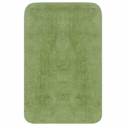 vidaXL Bathroom Mat Set 2 Piece Fabric Green Water Absorbent Floor Carpet Rug - Additional view 2
