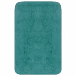 vidaXL Bathroom Mat Set 2 Piece Fabric Turquoise Absorbent Floor Carpet Rug - Additional view 2