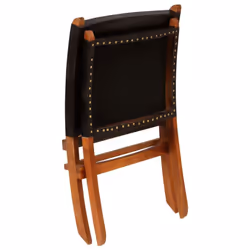 vidaXL Relaxing Chair Real Leather 59x72x79cm Black Furniture Foldable Seat - Additional view 3