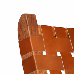 vidaXL Relaxing Chair Real Leather 59x72x79cm Crossed-Stripe Brown Foldable
