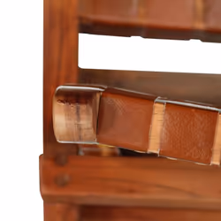 vidaXL Relaxing Chair Real Leather 59x72x79cm Crossed-Stripe Brown Foldable - Additional view 6