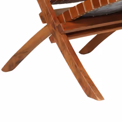 vidaXL Relaxing Chair Real Leather 59x72x79cm Crossed-Stripe Brown Foldable - Additional view 7