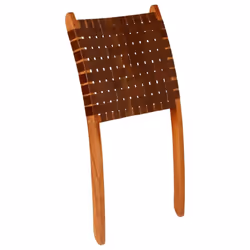 vidaXL Relaxing Chair Real Leather 59x72x79cm Crossed-Stripe Brown Foldable - Additional view 9